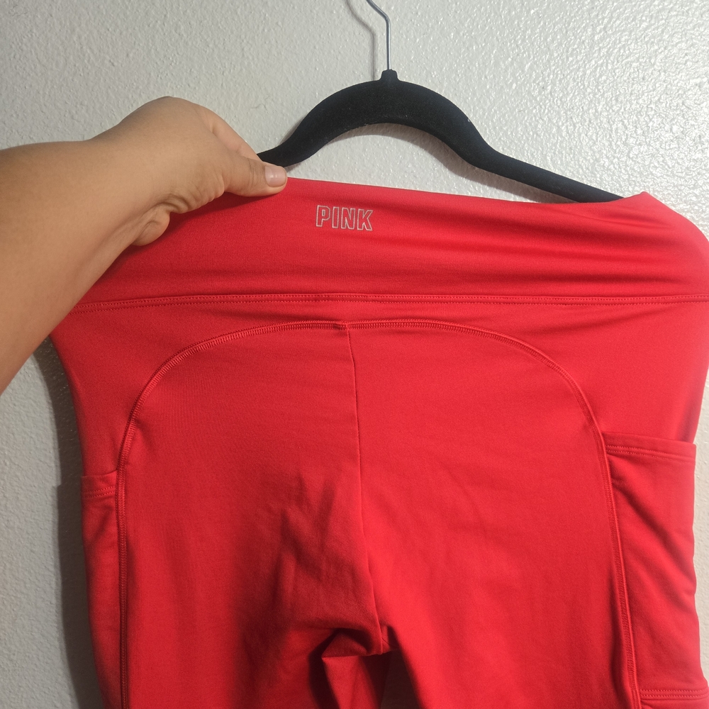 PINK Victoria's Secret Bright Red Leggins